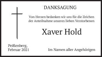 Todesanzeige von Xaver Hold von merkurtz