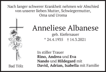 Todesanzeige von Anneliese Albanese von merkurtz