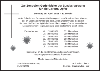 Todesanzeige von Garmisch-Partenkirchen gedenkt von merkurtz