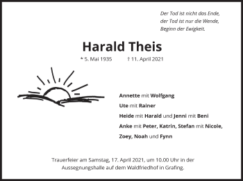 Todesanzeige von Harald Theis von merkurtz