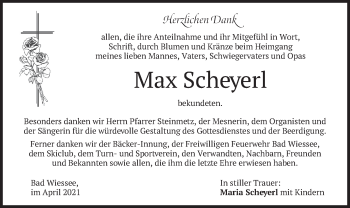 Todesanzeige von Max Scheyerl von merkurtz