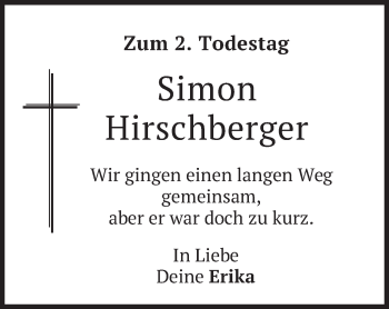 Todesanzeige von Simon Hirschberger von merkurtz