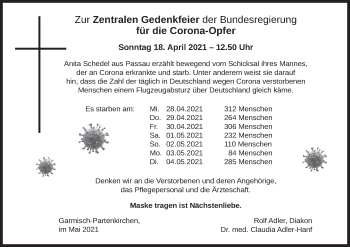 Todesanzeige von Garmisch-Partenkirchen gedenkt an  von merkurtz