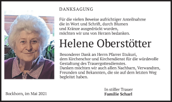 Todesanzeige von Helene Oberstötter von merkurtz