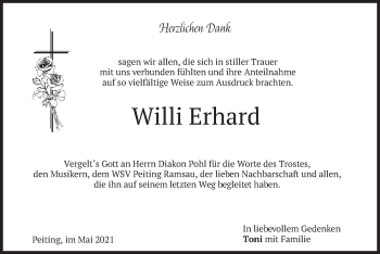 Todesanzeige von Willi Erhard von merkurtz