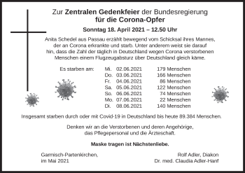 Todesanzeige von Garmisch-Partenkirchen gedenkt an  von merkurtz