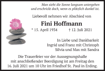 Todesanzeige von Fini Hoffmann von merkurtz