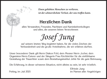 Todesanzeige von Josef Jung von merkurtz