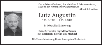 Todesanzeige von Lutz Augustin von merkurtz