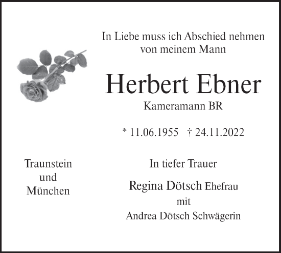 Todesanzeige von Herbert Ebner von merkurtz
