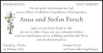 Todesanzeige von Anna und Stefan Fersch von merkurtz