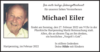 Todesanzeige von Michael Eiler von merkurtz