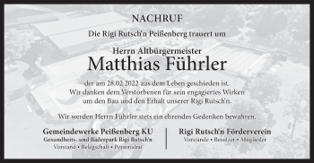 Todesanzeige von Matthias Führler von merkurtz