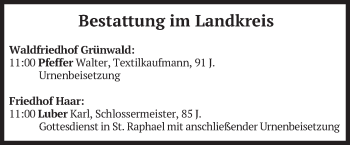 Todesanzeige von Bestattungen vom 12.04.2022 von merkurtz