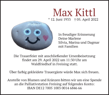 Todesanzeige von Max Kittl von merkurtz