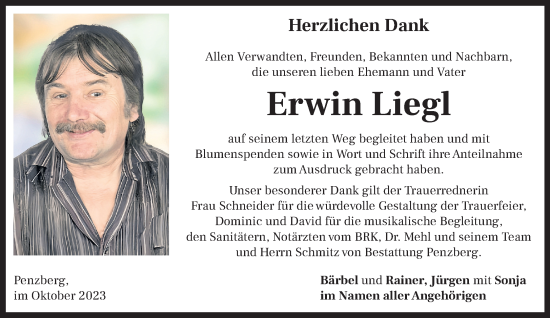 Todesanzeige von Erwin Liegl von Das Gelbe Blatt Penzberg