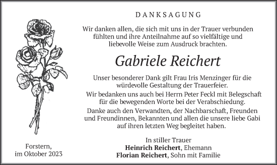 Todesanzeige von Gabriele Reichert von merkurtz