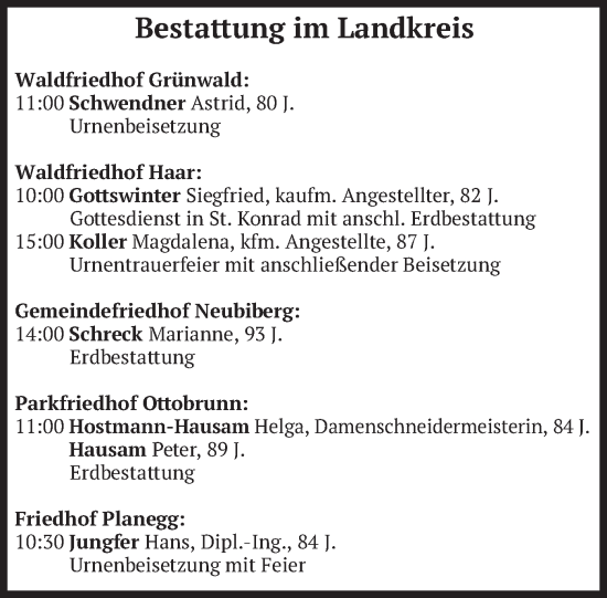 Todesanzeige von Bestattungen vom 02.10.2024 von merkurtz