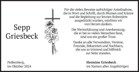 Todesanzeige von Sepp Griesbeck von merkurtz