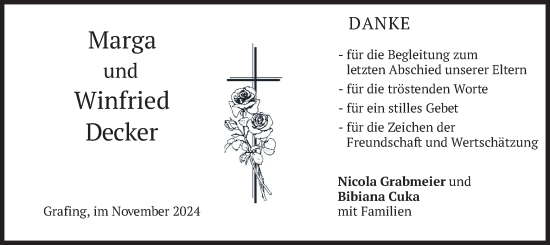 Todesanzeige von Marga und Winfried Decker von merkurtz