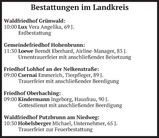 Todesanzeige von Bestattungen vom 20.12.2024 von merkurtz