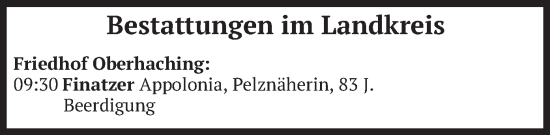 Todesanzeige von Bestattungen vom 31.12.2024 von merkurtz