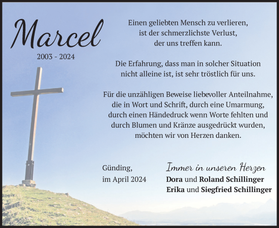 Todesanzeige von Marcel  von merkurtz