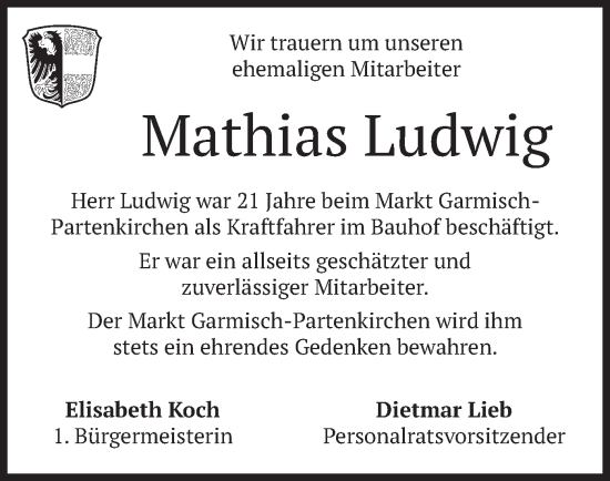 Todesanzeige von Mathias Ludwig von merkurtz