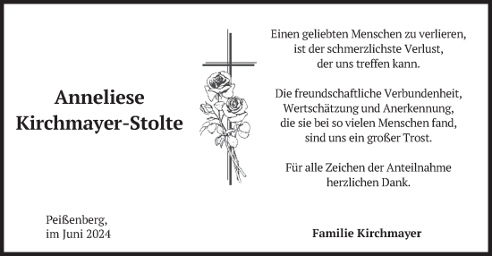 Todesanzeige von Anneliese Kirchmayer-Stolte von merkurtz