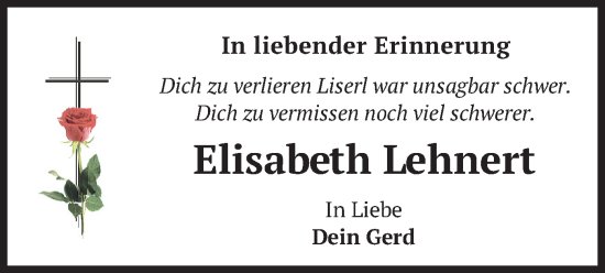 Todesanzeige von Elisabeth Lehnert von merkurtz