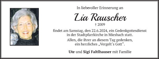 Todesanzeige von Lia Rauscher von merkurtz