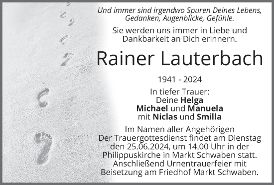 Todesanzeige von Rainer Lauterbach von merkurtz