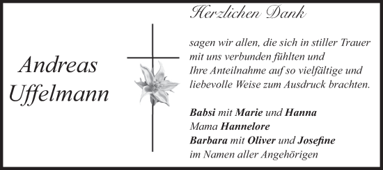 Todesanzeige von Andreas Uffelmann von merkurtz