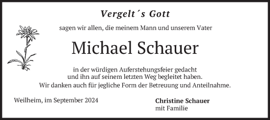 Todesanzeige von Michael Schauer von merkurtz