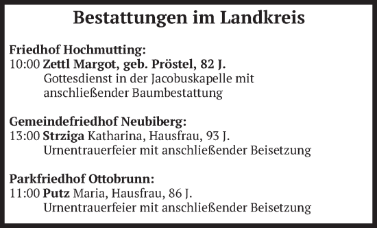 Todesanzeige von Bestattungen vom 08.01.2025 von merkurtz