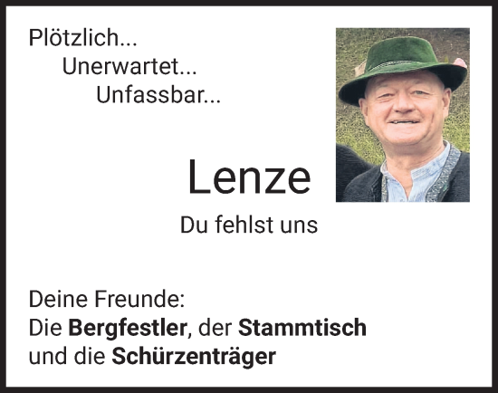 Todesanzeige von Lenze  von merkurtz