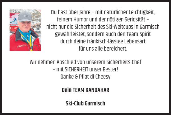 Todesanzeige von Cheesy  von merkurtz