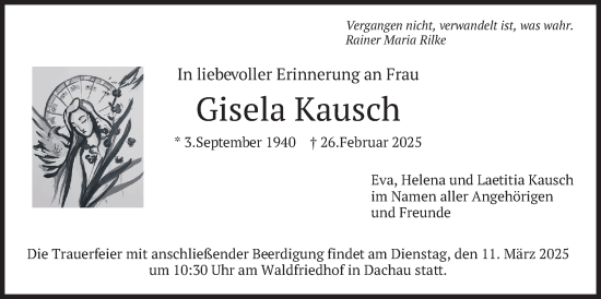 Todesanzeige von Gisela Kausch von merkurtz