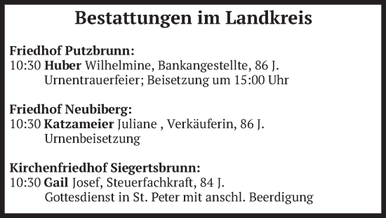 Todesanzeige von Bestattungen vom 05.04.2025 von merkurtz