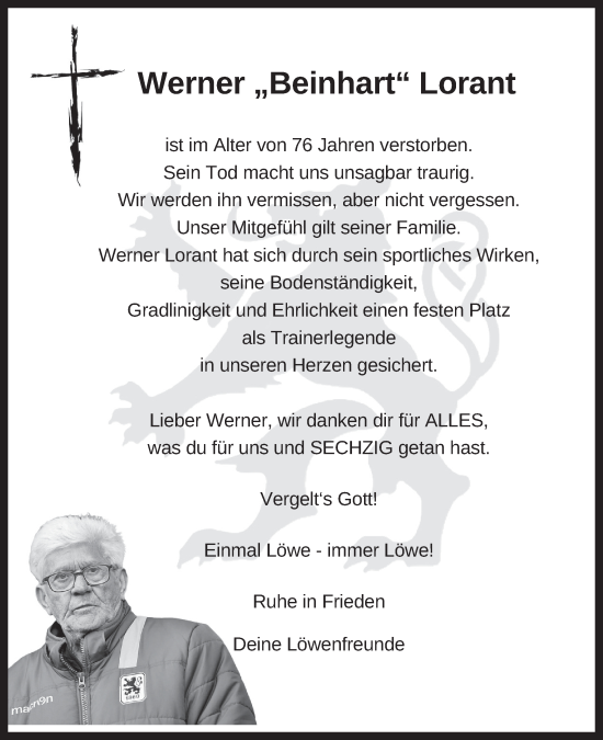 Todesanzeige von Werner Lorant von merkurtz