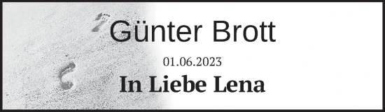 Todesanzeige von Günter Brott von merkurtz