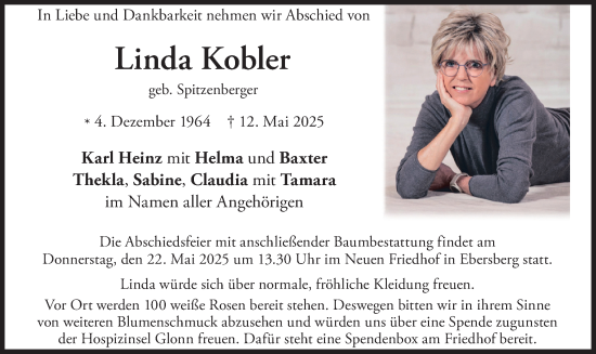 Todesanzeige von Linda Kobler von merkurtz