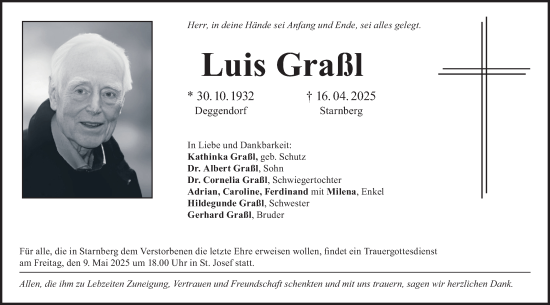 Todesanzeige von Luis Graßl von merkurtz