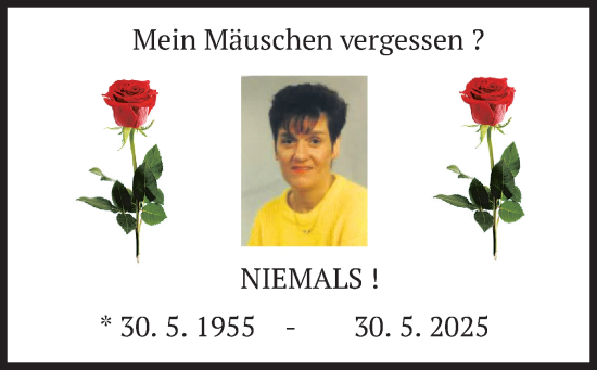 Todesanzeige von m  von merkurtz