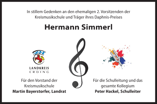 Todesanzeige von Hermann Simmerl von merkurtz