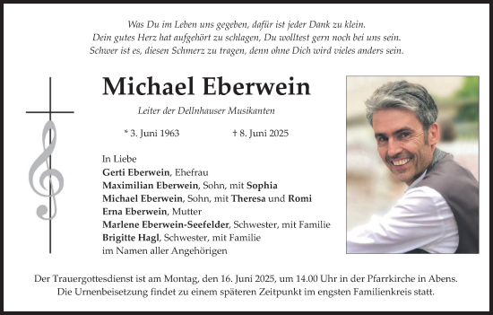 Todesanzeige von Michael Eberwein von merkurtz