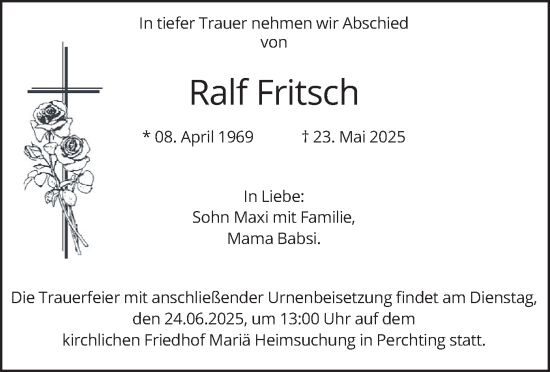 Todesanzeige von Ralf Fritsch von merkurtz