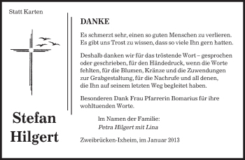 Todesanzeige von Stefan Hilgert von saarbruecker_zeitung