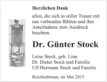 Todesanzeige von Günter Stock von saarbruecker_zeitung