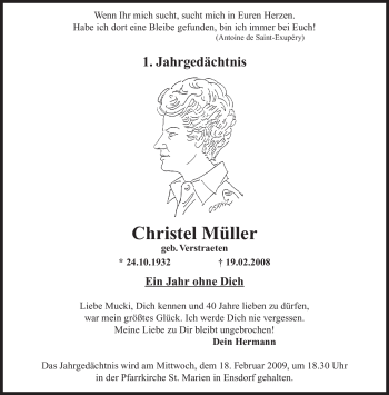 Todesanzeige von Christel Müller von SAARBRÜCKER ZEITUNG